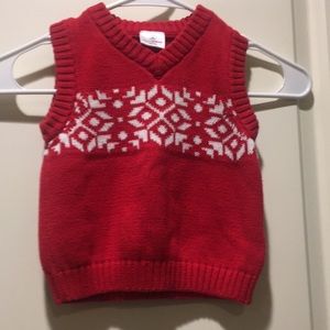 NWOT Hanna Andersson boy pullover knit Sweater Vest w/ snowflake size 18-24m